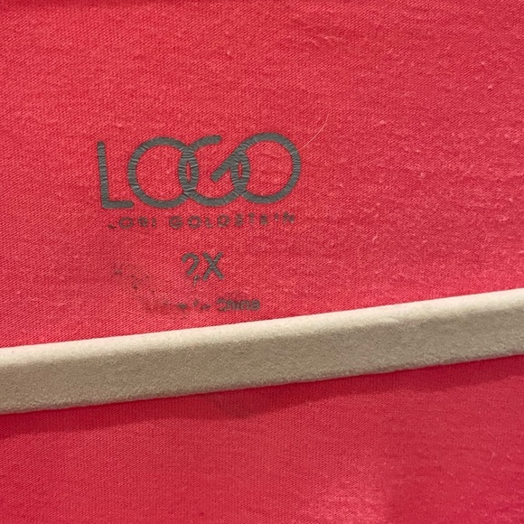 LOGO By Lori Goldstein 3/4 Sleeve Top With Chiffon Trim In Pink. Size 2X - Picture 11 of 11